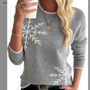 Gray Snowflake Sweater